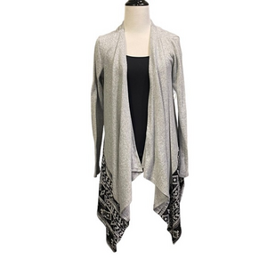 Charlotte‎ Russe Gray/Black Open Front Cardigan Women's Small